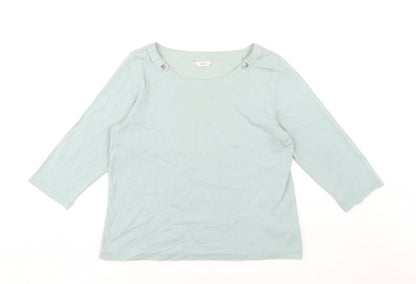 Womens UK Size 14 Marks and Spencer Blue Basic T-Shirt