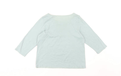 Womens UK Size 14 Marks and Spencer Blue Basic T-Shirt