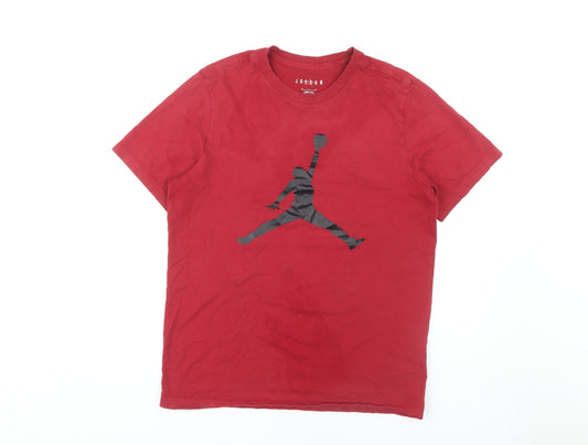Jordan Red Graphic Print Men's M Cotton T-Shirt