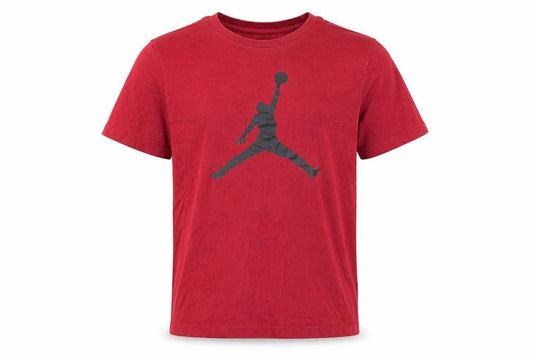 Front view of Jordan Red Graphic Print Men's M Cotton T-Shirt