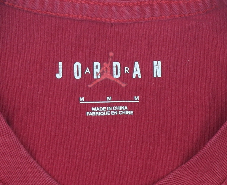 Jordan Red Graphic Print Men's M Cotton T-Shirt