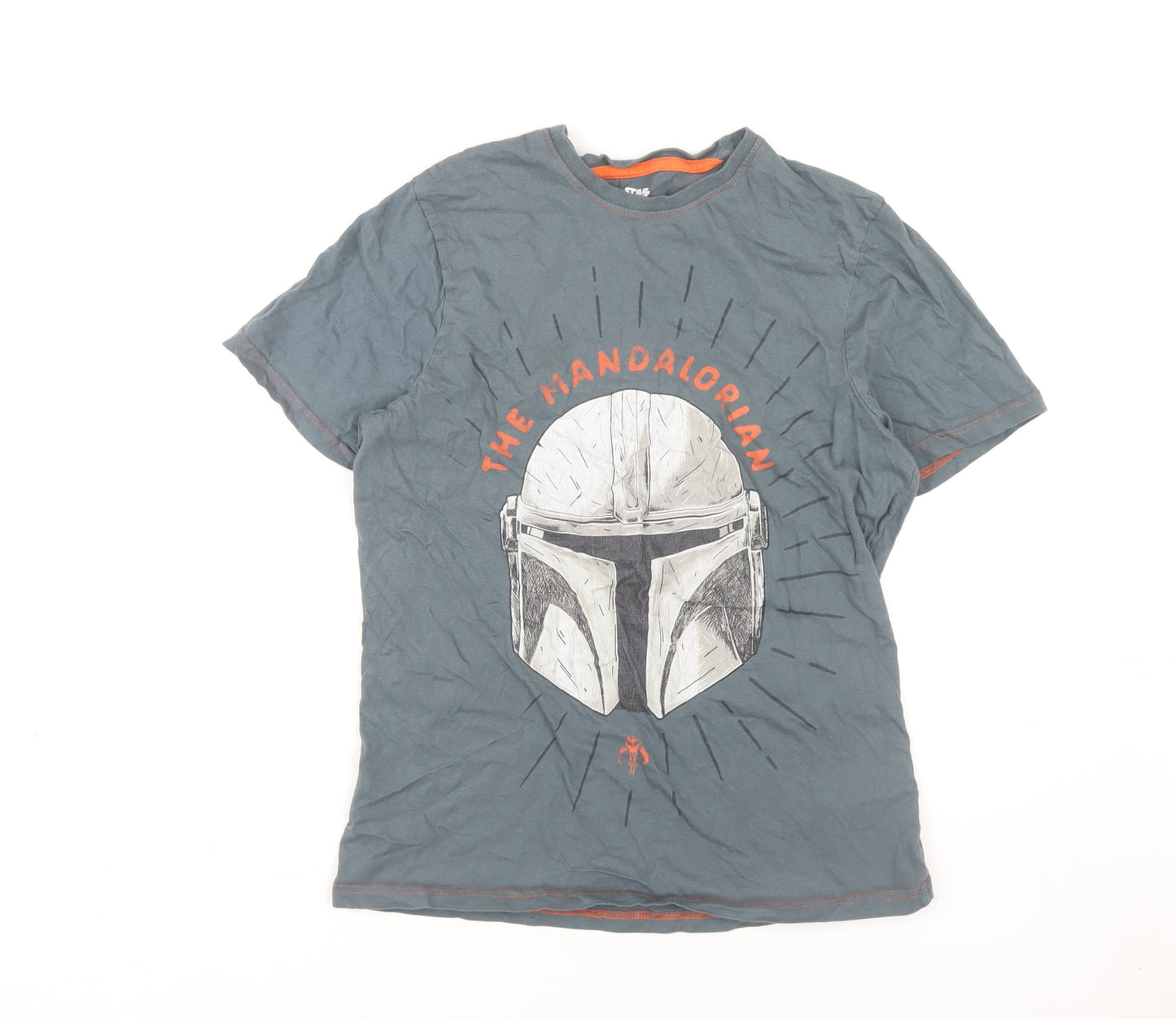 Star Wars Mandalorian Men's Grey Graphic Tee M