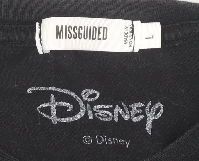 Womens UK Size L Missguided Black Basic T-Shirt