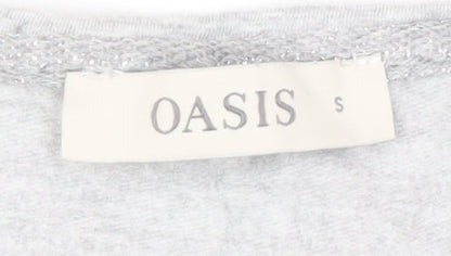 Womens UK Size S Oasis Grey Basic T-Shirt