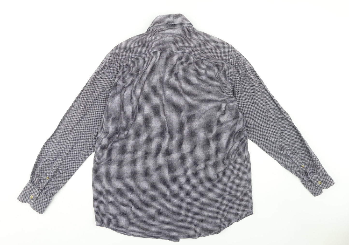 Pegasus Men's Blue Check Long Sleeve Button-Down Shirt