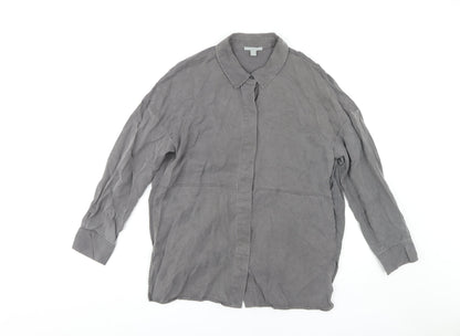 Womens UK Size S COS Grey Basic Button-Up