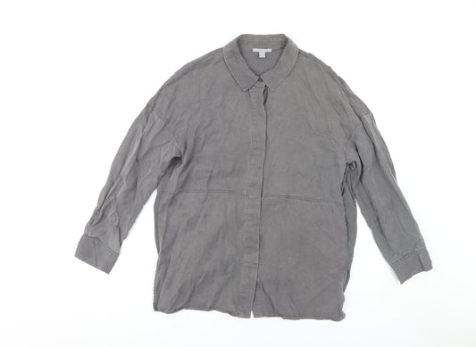 Womens UK Size S COS Grey Basic Button-Up