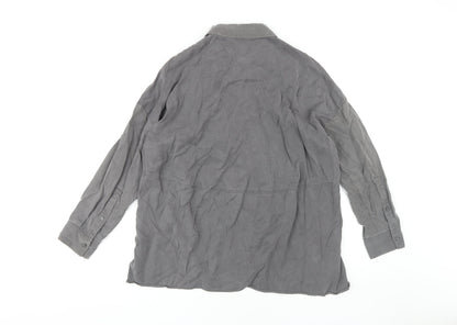 Womens UK Size S COS Grey Basic Button-Up