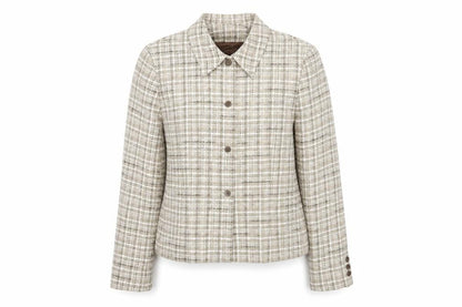 Jones Wear Women's Beige Check Tweed Jacket Size 10