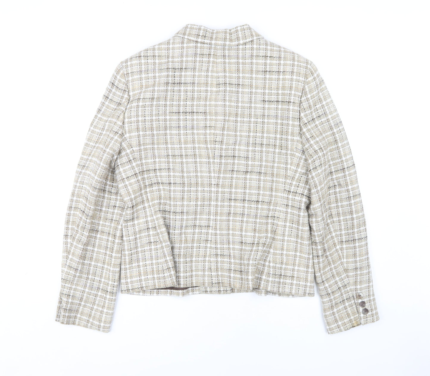 Jones Wear Women's Beige Check Tweed Jacket Size 10