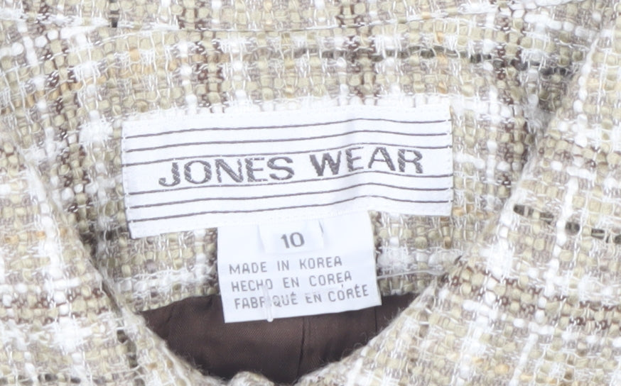 Jones Wear Women's Beige Check Tweed Jacket Size 10