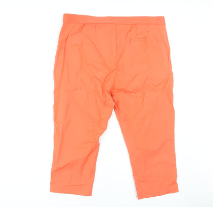 Womens UK Size 18 Marks and Spencer Regular Fit Cropped Orange Trousers