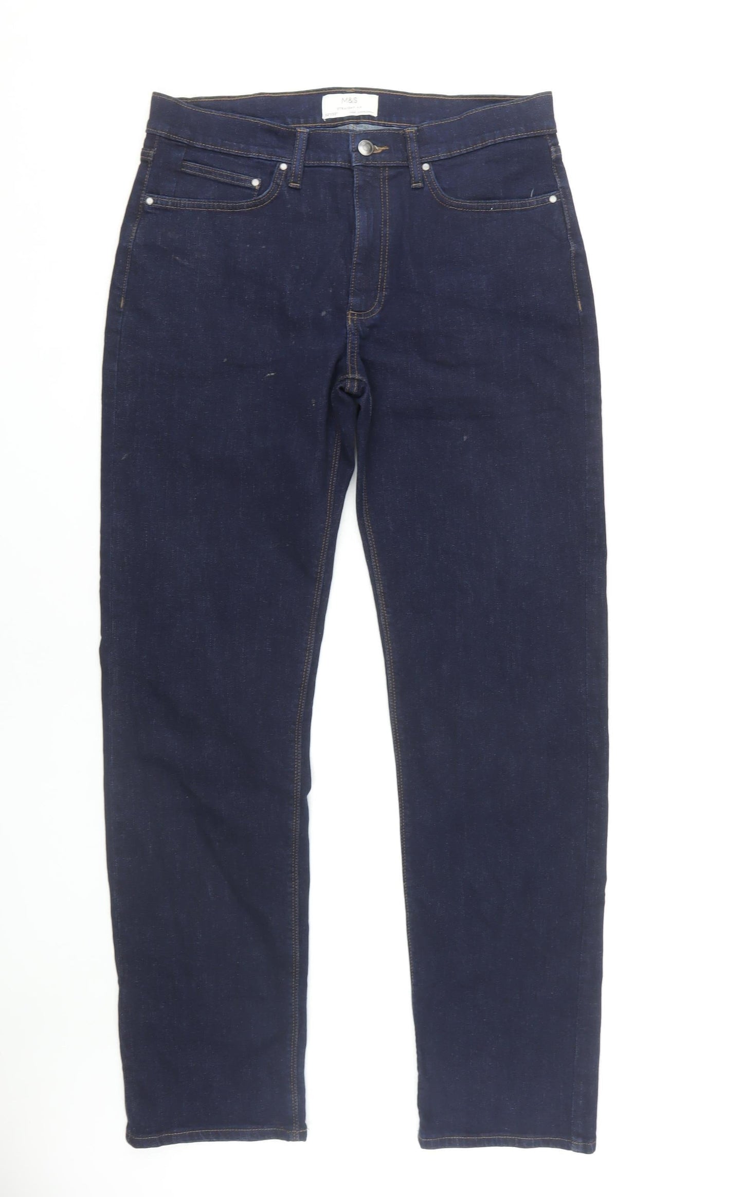 Marks and Spencer Men's Straight Blue Jeans 32