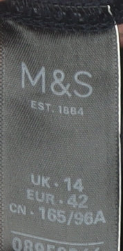 Womens UK Size 14 Marks and Spencer Black Basic Blouse