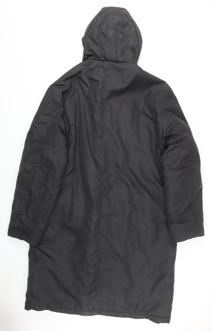 ASOS DESIGN Men's Black L Parka Coat with Hood