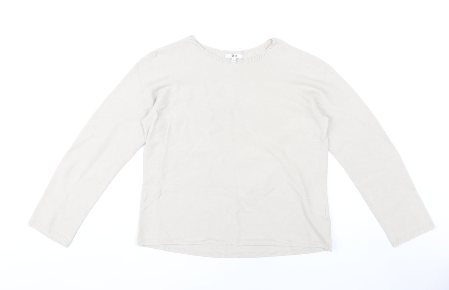 Womens UK Size L Uniqlo Beige Pullover Jumper