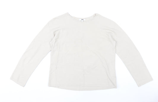 Womens UK Size L Uniqlo Beige Pullover Jumper