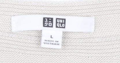 Womens UK Size L Uniqlo Beige Pullover Jumper