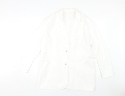 H&M Women's White Blazer, Size S, Elegant Office Casual