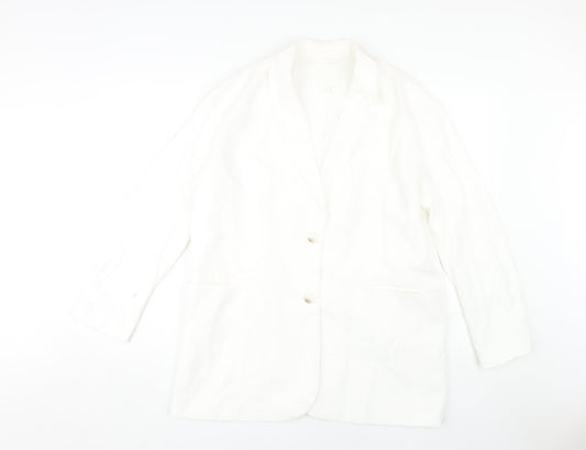 H&M Women's White Blazer, Size S, Elegant Office Casual