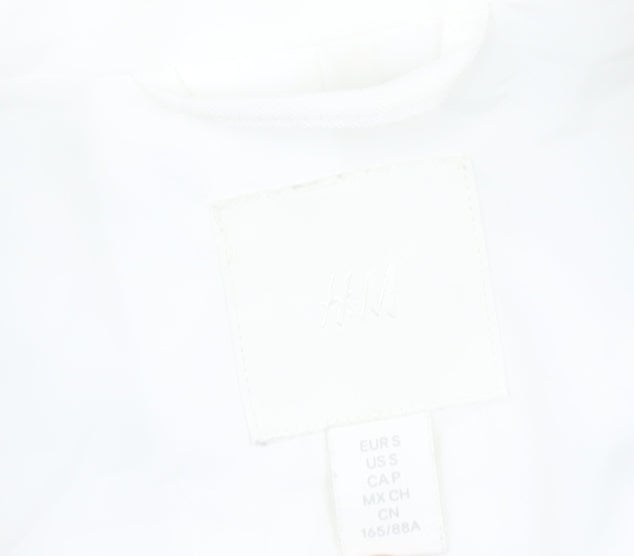 H&M Women's White Blazer, Size S, Elegant Office Casual