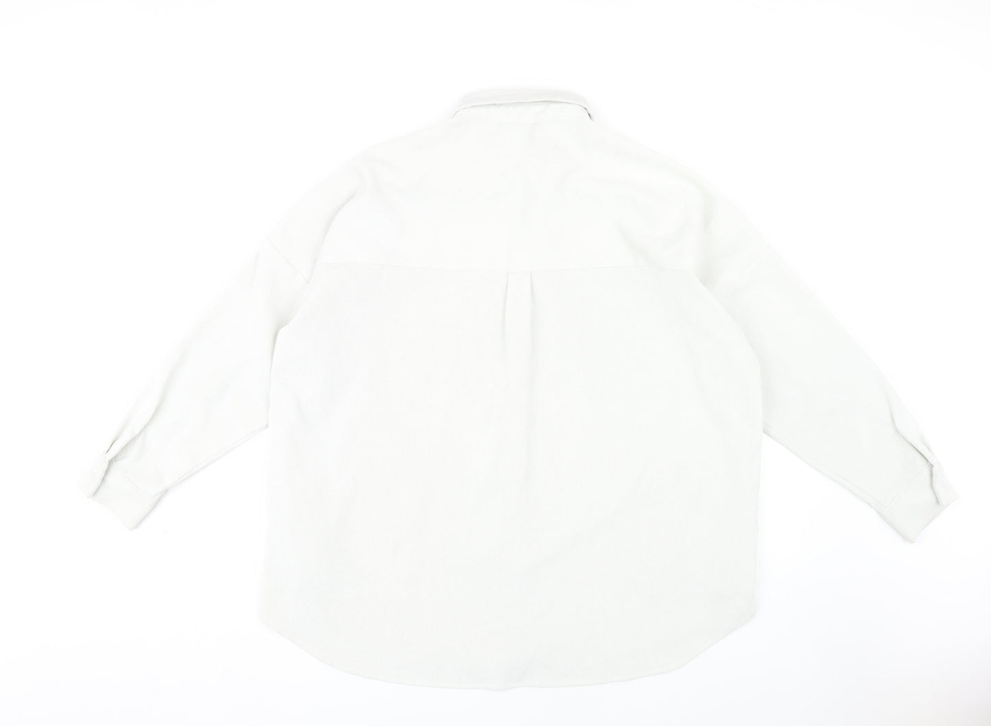 Womens UK Size 2 Zara White Basic Button-Up