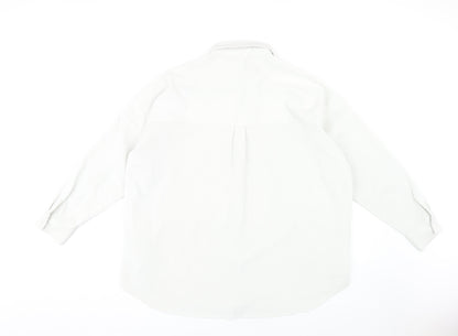 Womens UK Size 2 Zara White Basic Button-Up