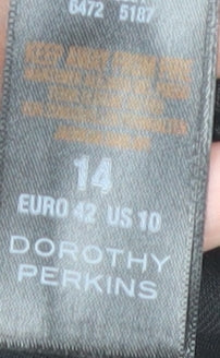 Dorothy Perkins Women's Black Sheath Dress, Size 14