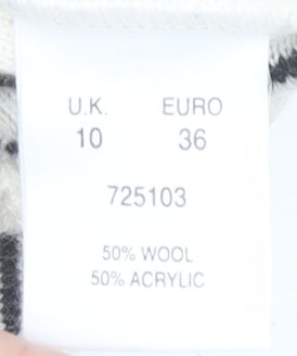 Womens UK Size 10 Eastex White Pullover Jumper