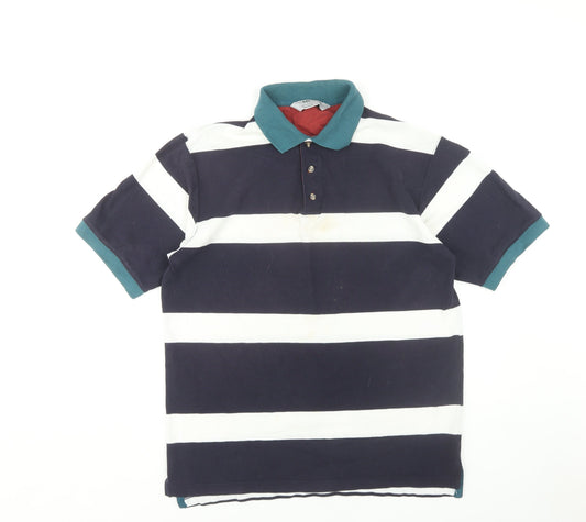 MC Casuals Men's Striped Polo, Medium Multicoloured