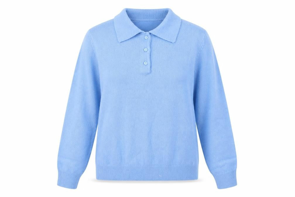 Womens UK Size M Damart Blue Henley Jumper