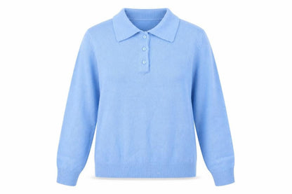 Womens UK Size M Damart Blue Henley Jumper