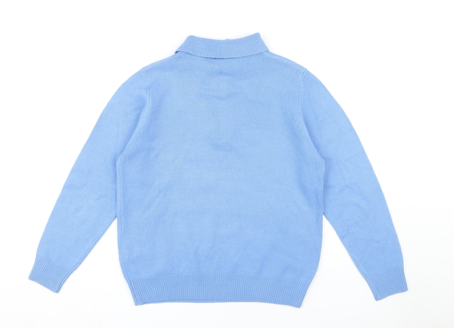 Damart Women's Blue Collared Jumper M Long Sleeve