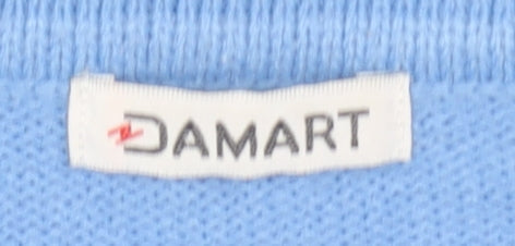 Damart Women's Blue Collared Jumper M Long Sleeve