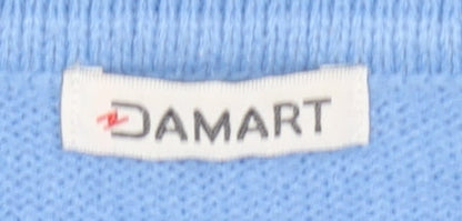 Damart Women's Blue Collared Jumper M Long Sleeve