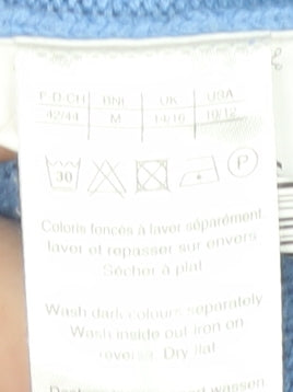 Damart Women's Blue Collared Jumper M Long Sleeve