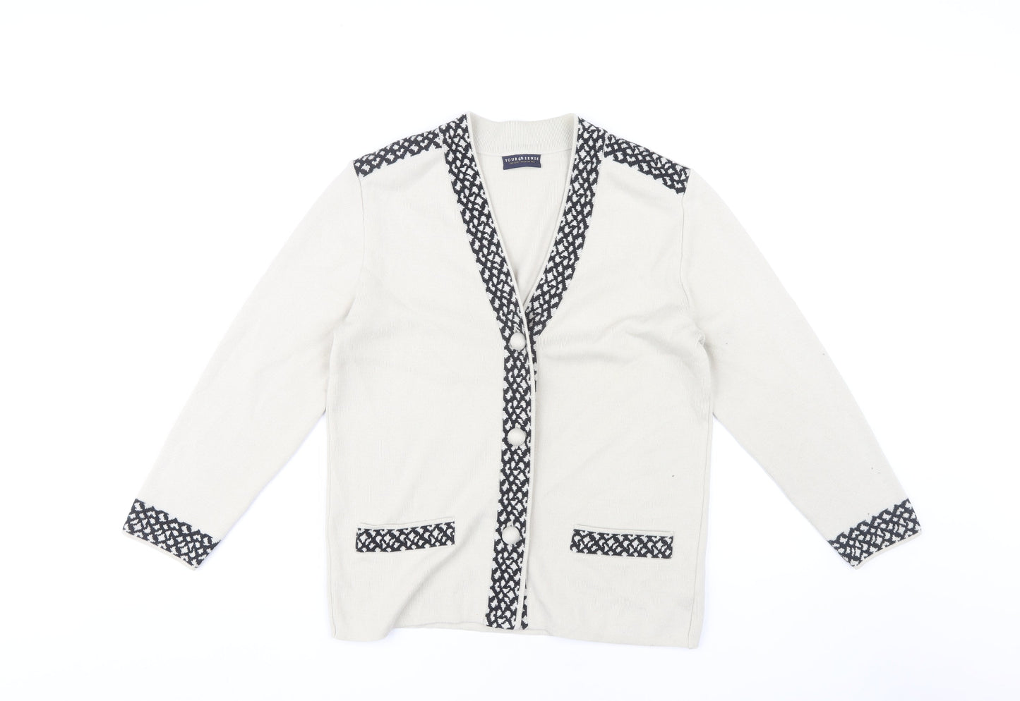 Womens UK Size S Your Sixth Sense White Cardigan Jumper