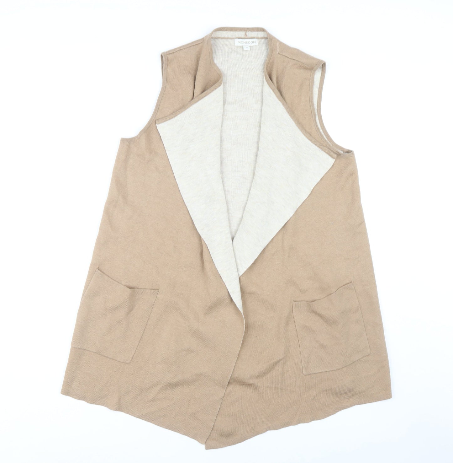 Womens UK Size M Monsoon Beige Vest Jumper