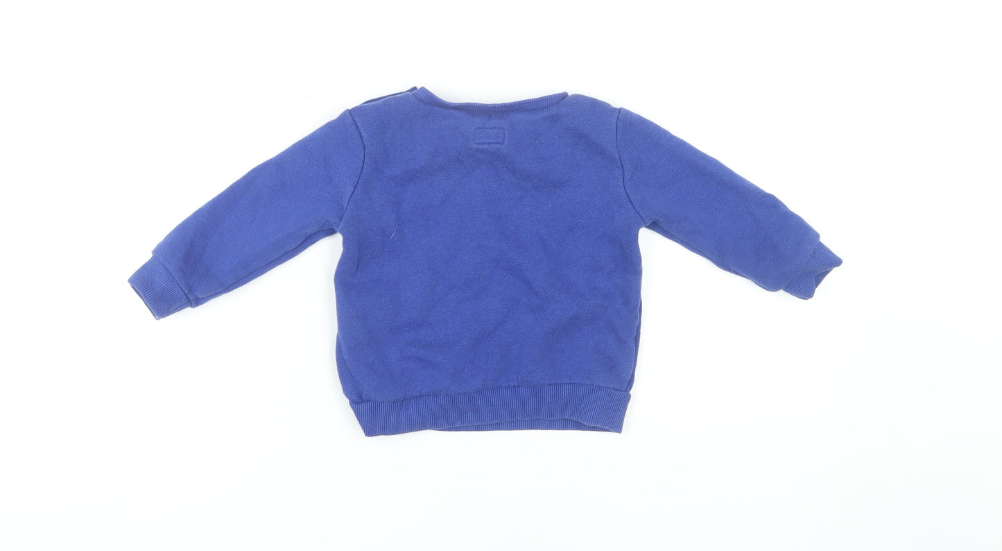 Converse Unisex Blue Pullover T-Shirt, 18-24 Months, Logo Print