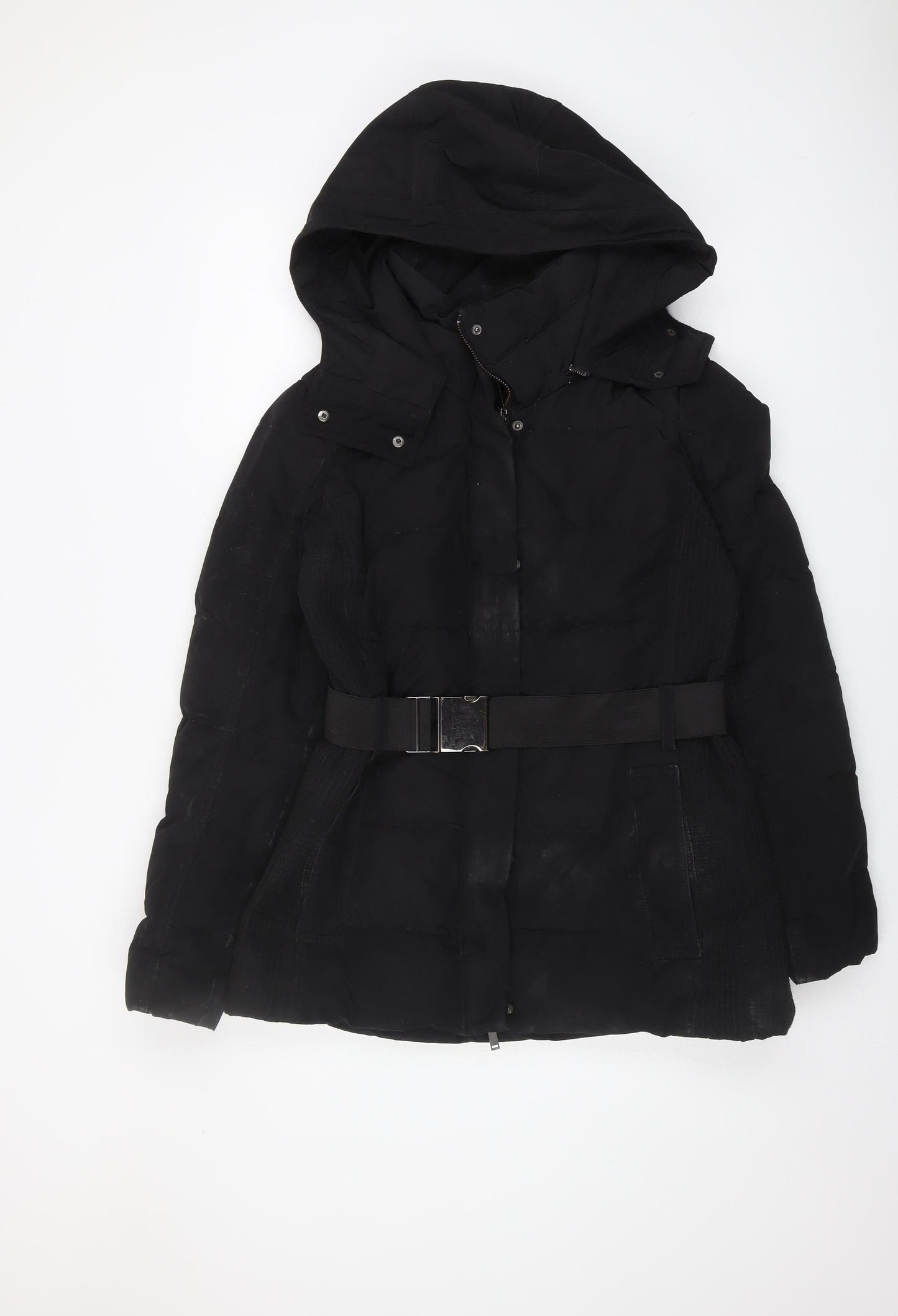 Womens UK Size 14 Mango Black Puffer Jacket
