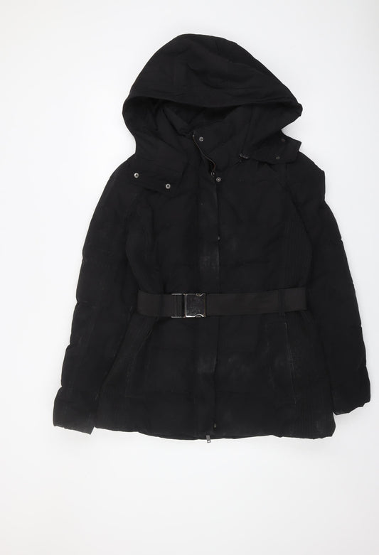 Womens UK Size 14 Mango Black Puffer Jacket