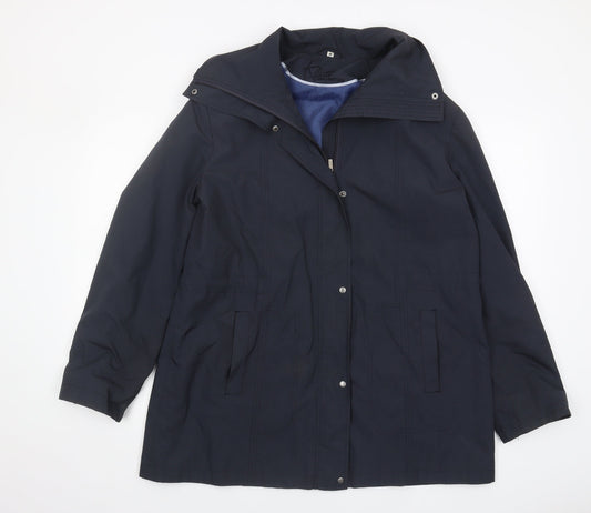 Klass Collection Women's Blue Mid-Length Hooded Jacket