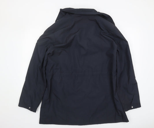 Klass Collection Women's Blue Mid-Length Hooded Jacket