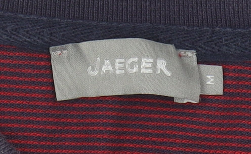Jaeger Men's Red Striped Polo Shirt, Medium