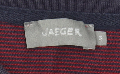 Jaeger Men's Red Striped Polo Shirt, Medium