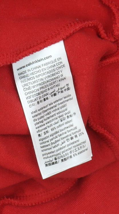 Mens UK Size XS Calvin Klein Red Pullover Hoodie