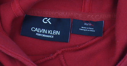 Mens UK Size XS Calvin Klein Red Pullover Hoodie