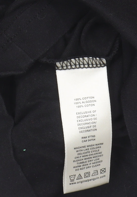 Penguin Men's Black Slim Fit Polo, M, Short Sleeve