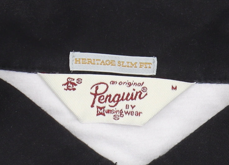 Penguin Men's Black Slim Fit Polo, M, Short Sleeve