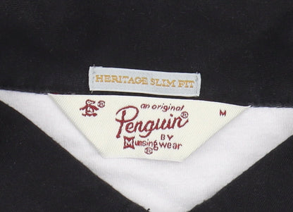 Penguin Men's Black Slim Fit Polo, M, Short Sleeve